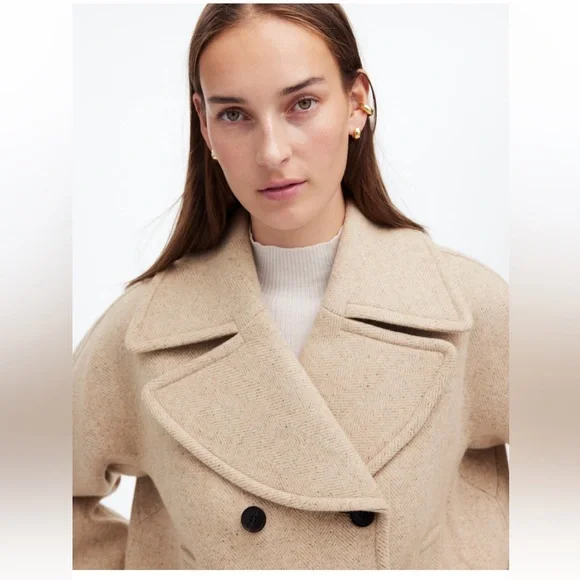 Madewell Oversized-Collar Short Peacoat (small) NWT - Picture 5 of 8